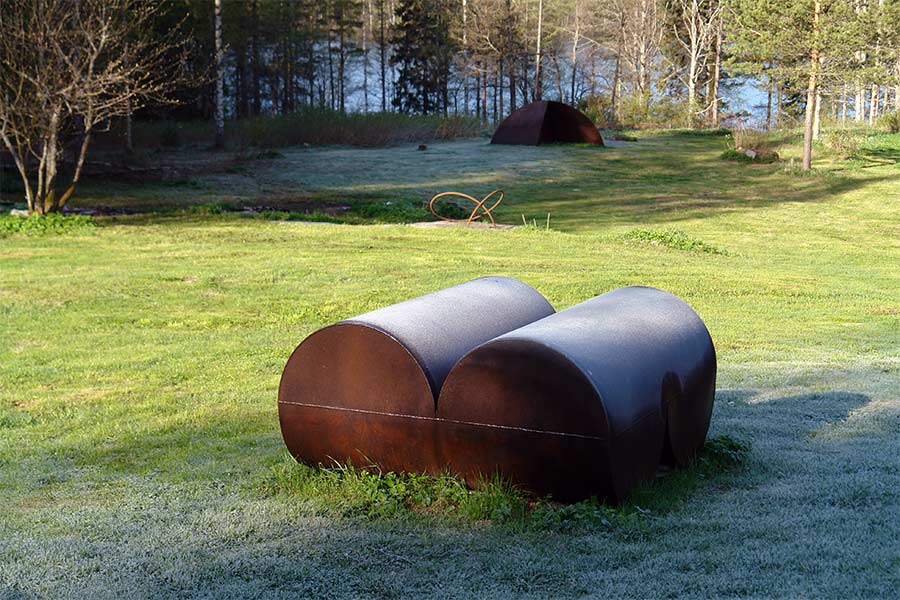 An aerial photo of the sculpture park.