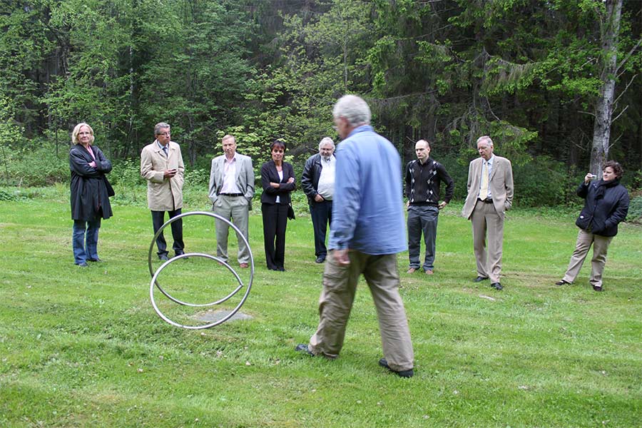 Visitors of the sculpture park.
