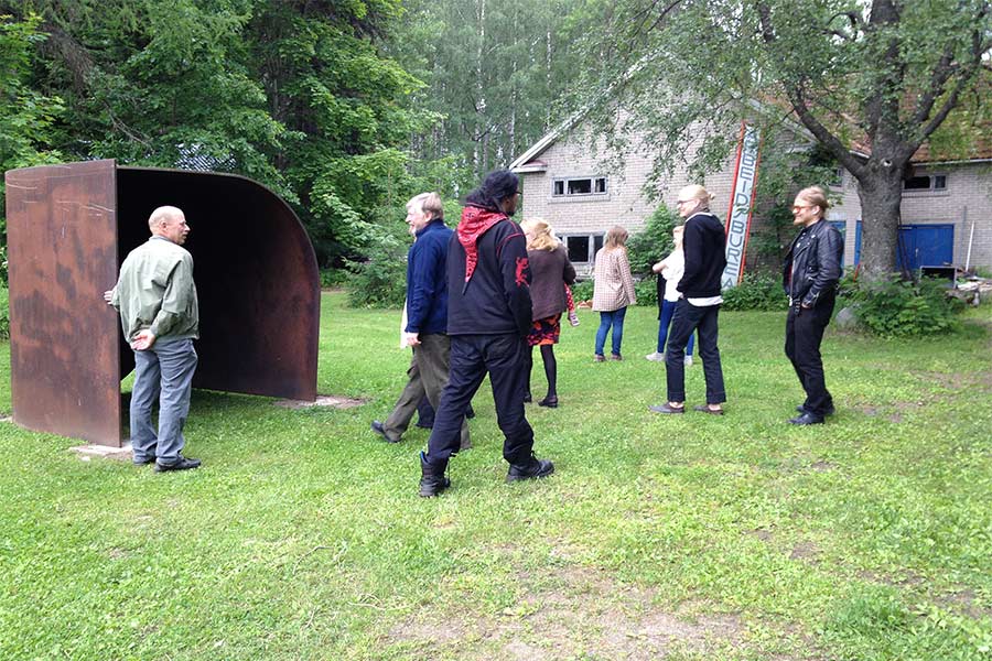 Visitors of the sculpture park.