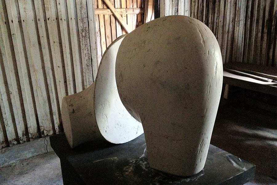 Plaster of Paris model for "beach forms".